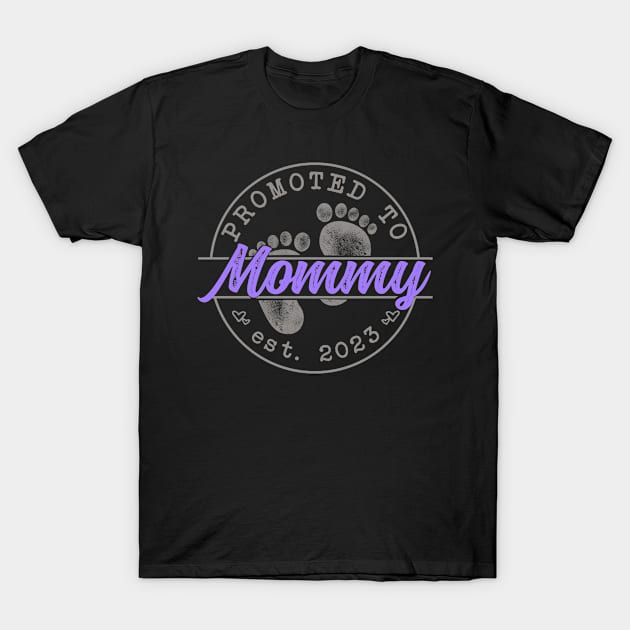 Promoted to Mom (sunset purple) - Mothers Day 2023 T-Shirt by RichyTor